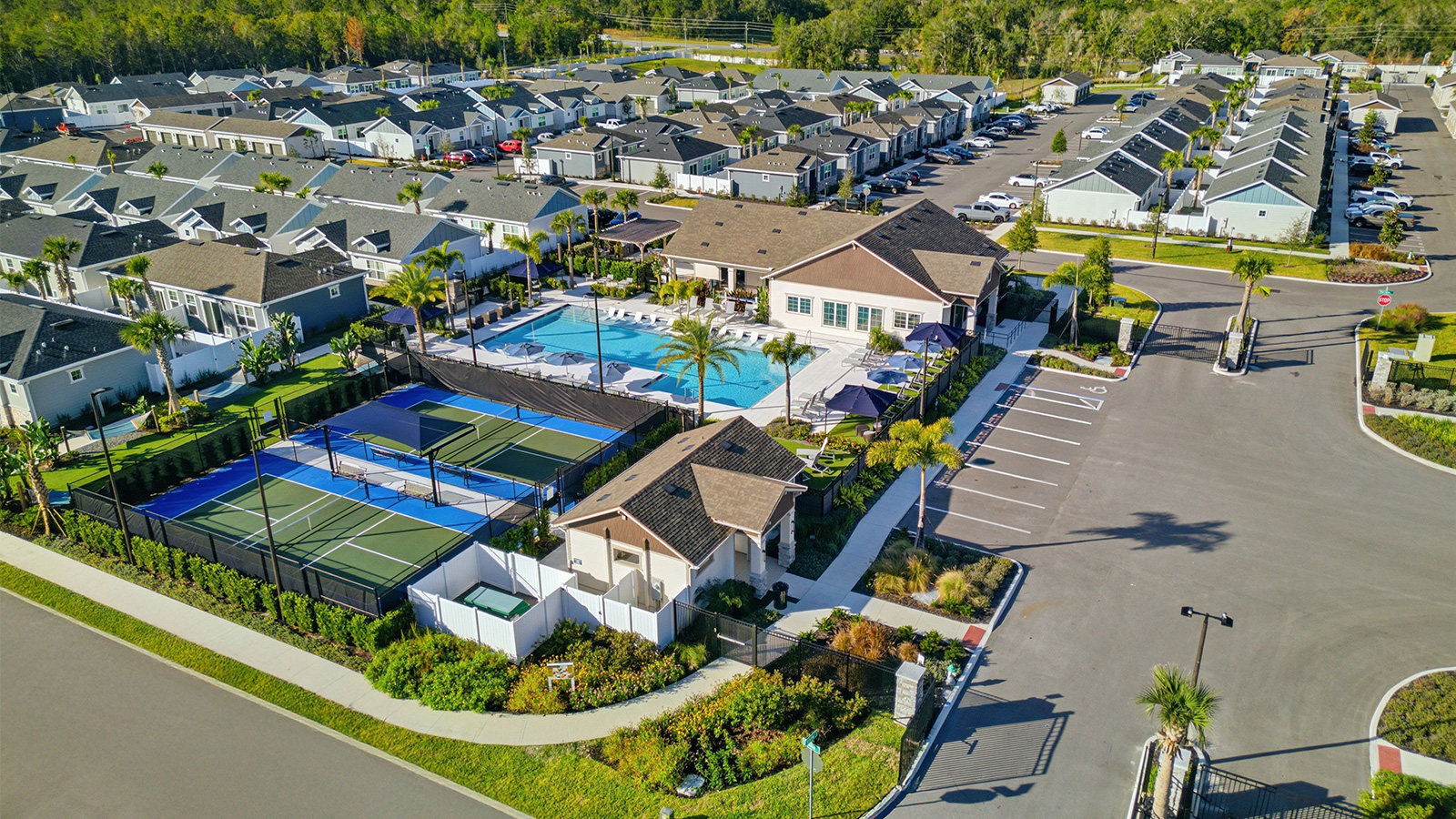 aerial view of Yardly Crossings houses in Deland, FL